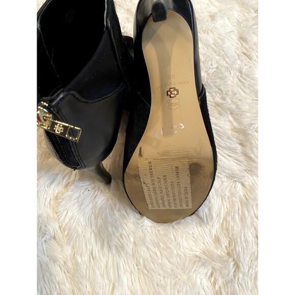 Ann Taylor Peeptoe Calf Hair Peep Toe Black Ankle Bootie - Size 8M (EUC) - Picture 8 of 9